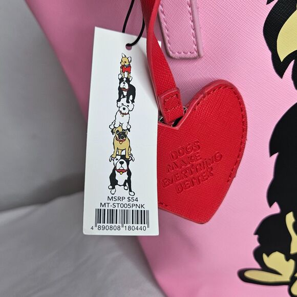 Marc Tetro Pink Yorkie Dog Tote & Wallet Set “Dogs Make Everything Better” NEW - Picture 5 of 14